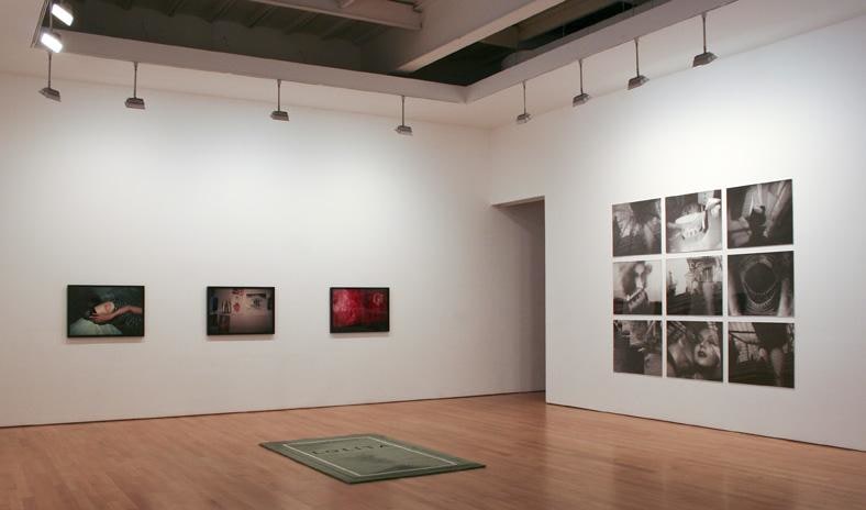 installation view of several artworks