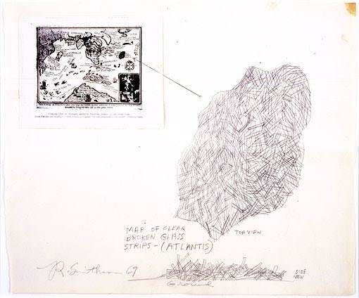 drawing of clear broken glass modeled after a shape on a map