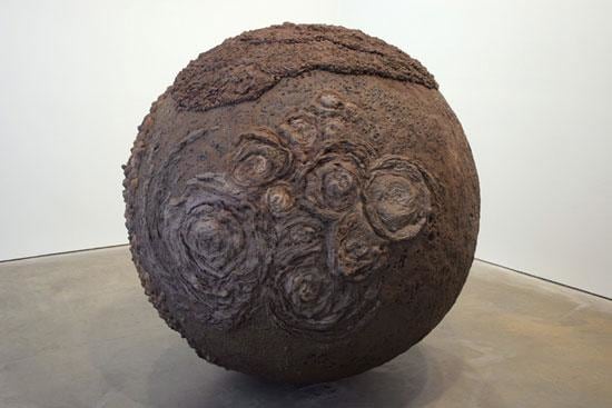 what looks like a giant dirt ball