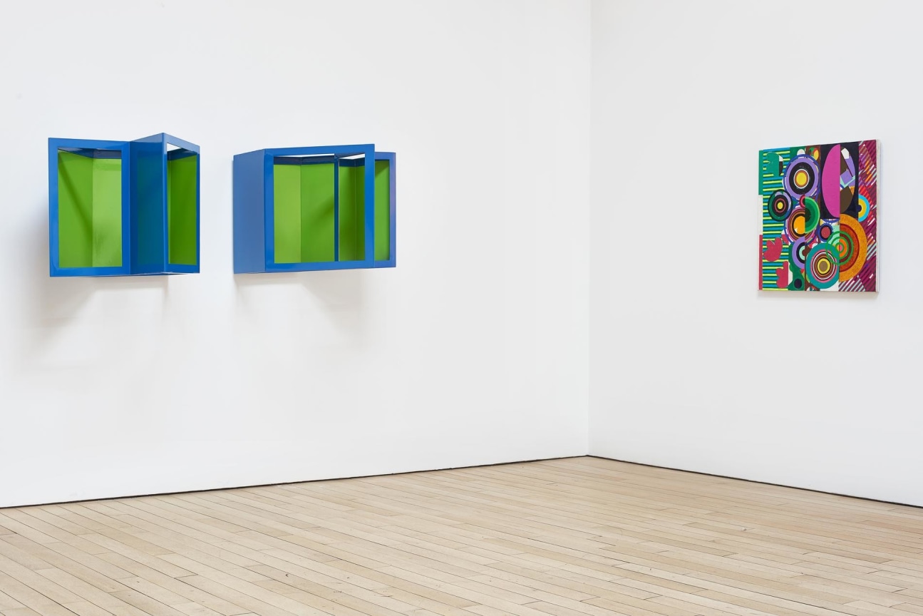 installation view of two artworks