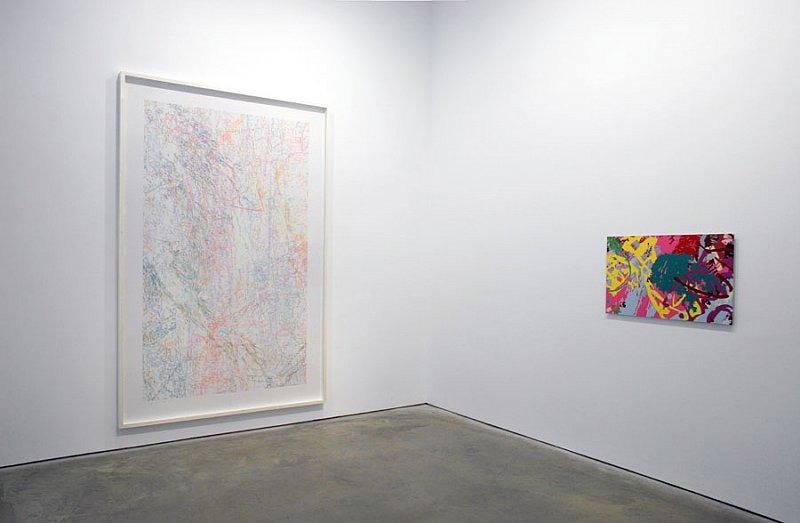 installation view of two of Calame's works