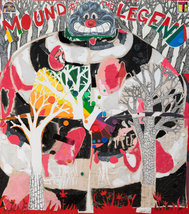 Acrylic and mixed media on canvas featuring Mound #1, The Legend