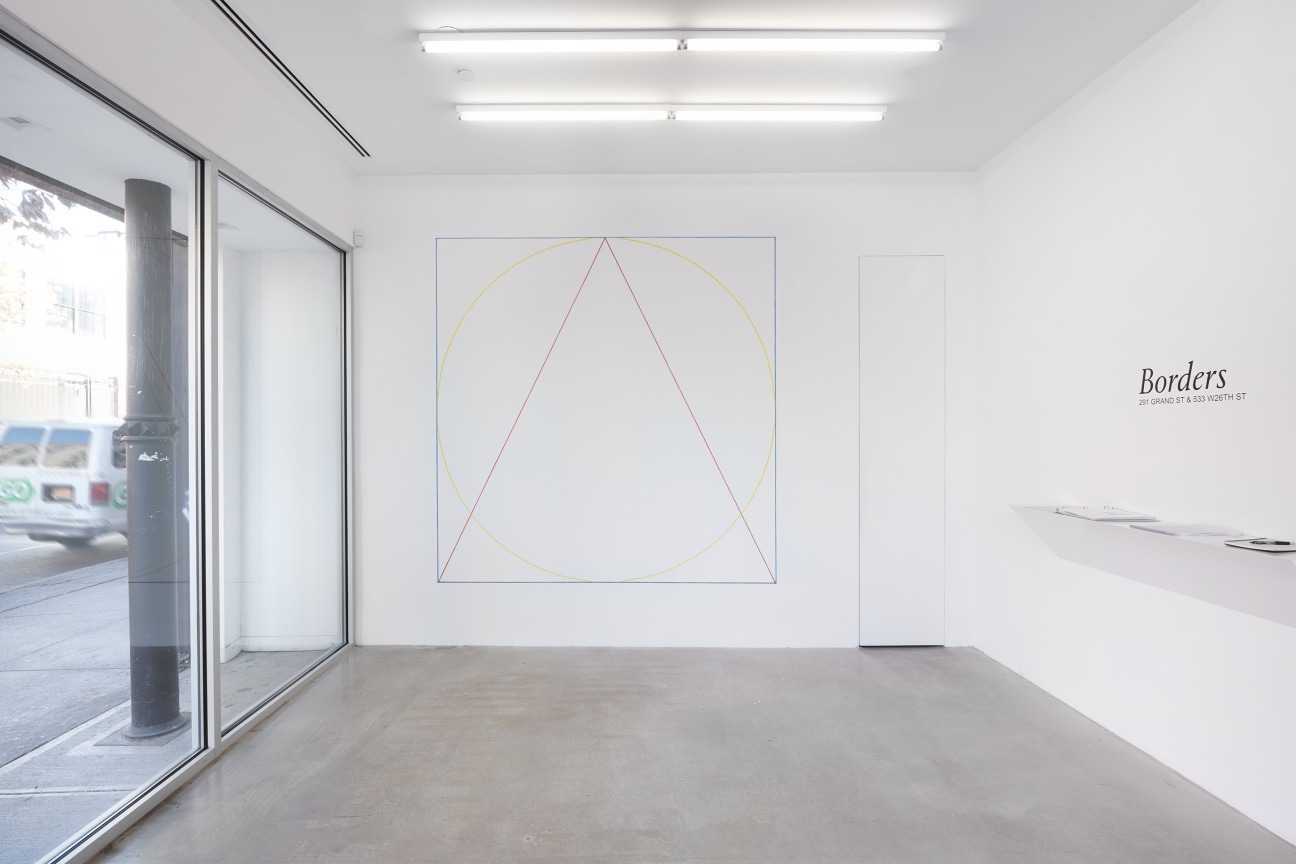 wall drawing of geometric shapes