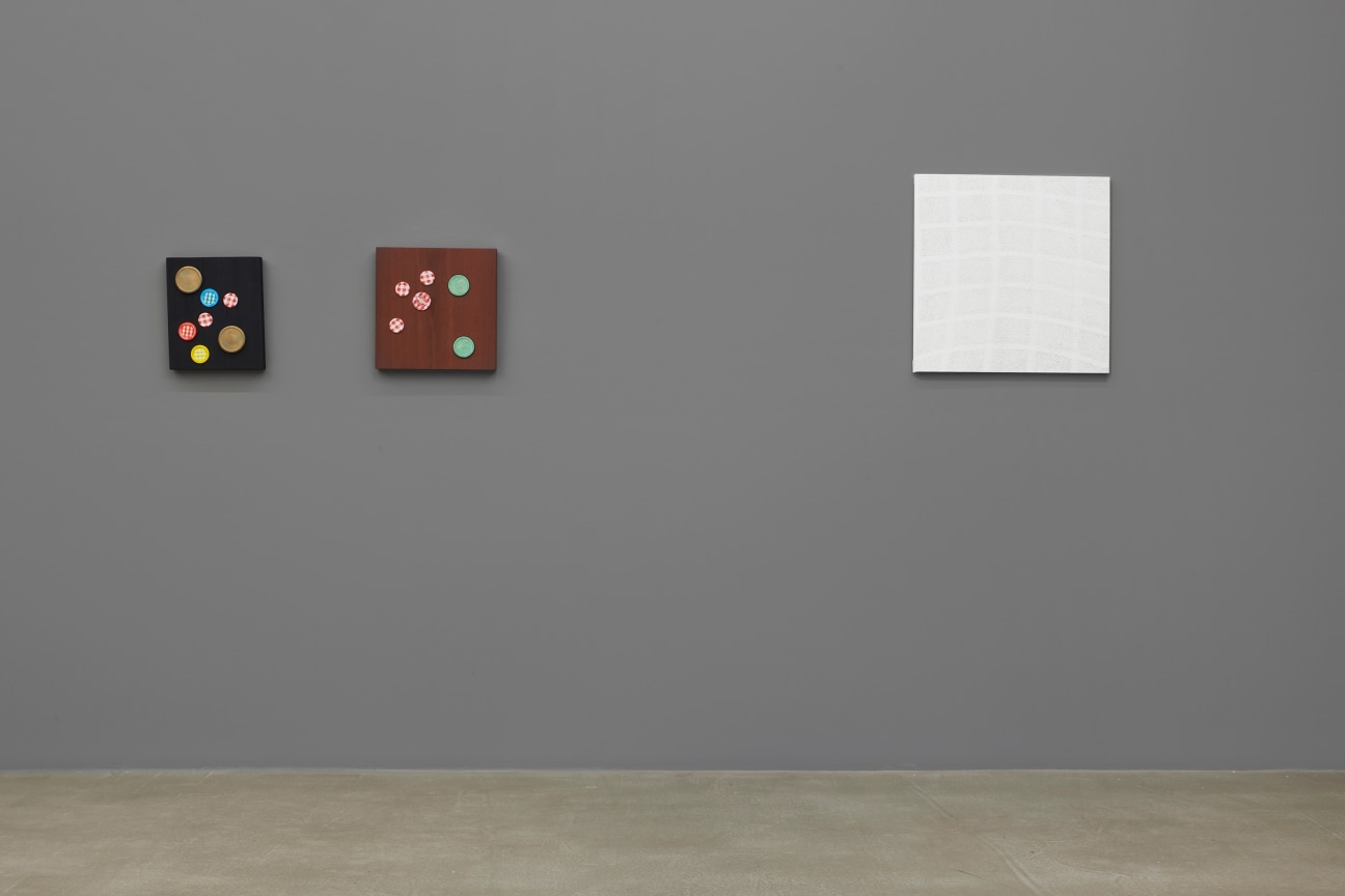 view of three artworks