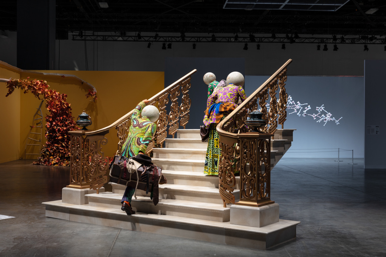 Installation view, Yinka Shonibare CBE, Moving Up, at&nbsp;Art Basel Miami Beach, Meridians, Miami, FL, November 30-December 5, 2021