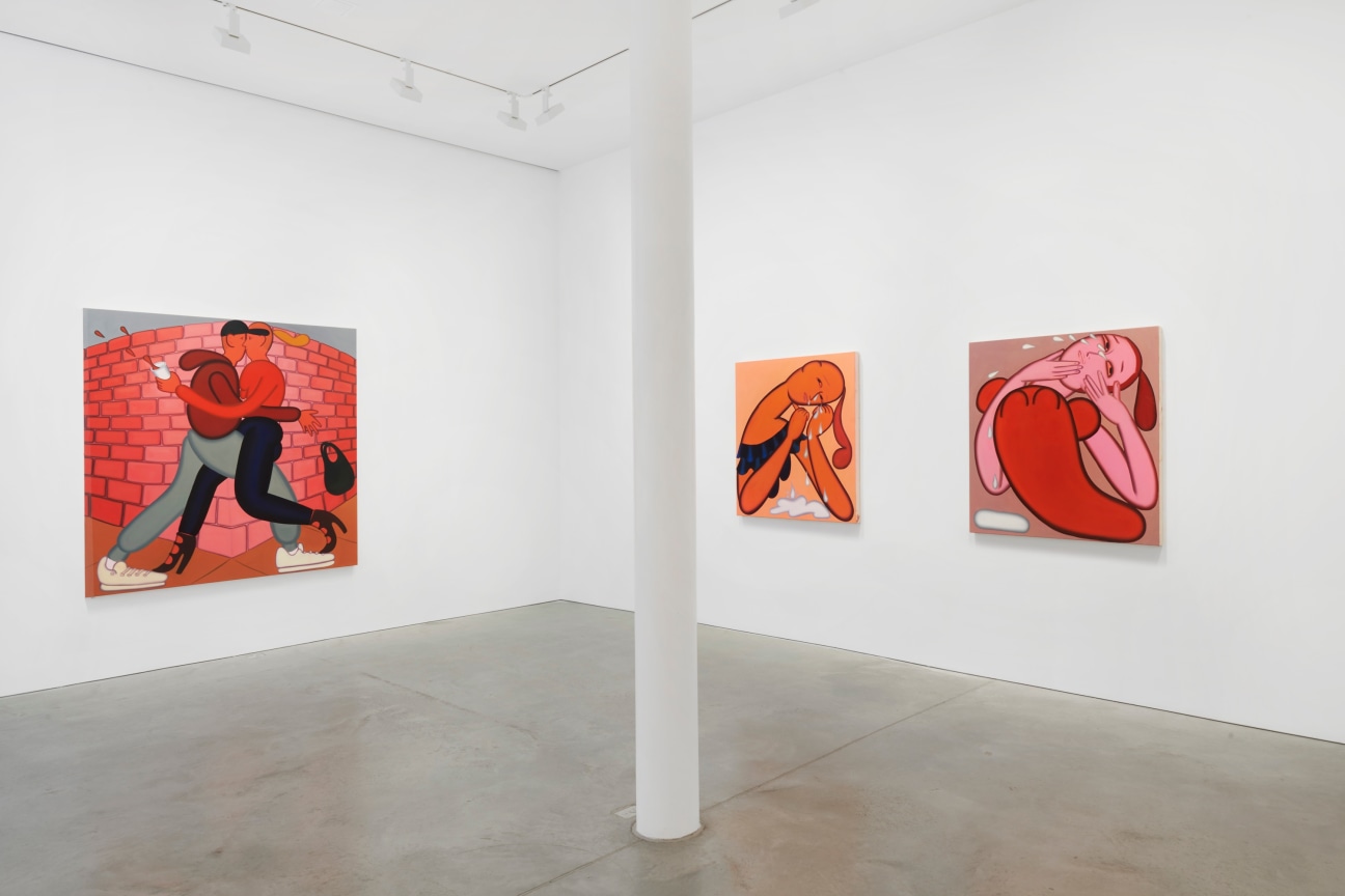 a view of three paintings