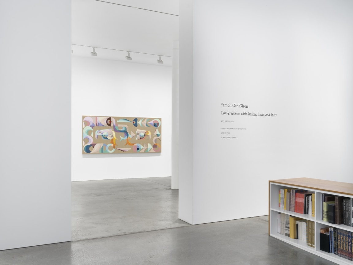 Installation view, Eamon Ore-Giron,&nbsp;Conversations with Snakes, Birds, and Stars,&nbsp;James Cohan, New York, NY, November 7 - December 20, 2025