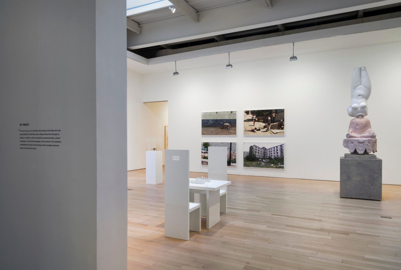 installation view of several artworks