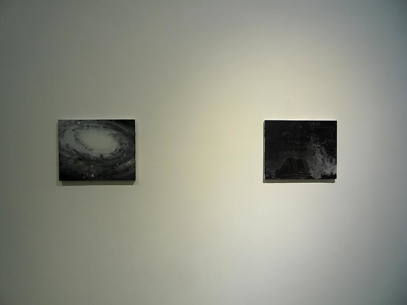 installation view of two artworks