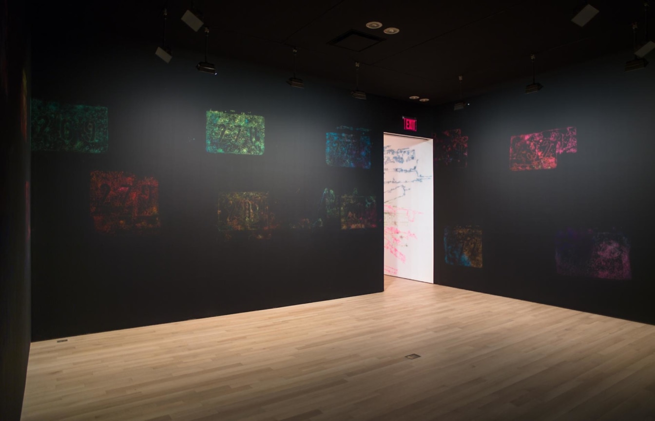 Installation view of wall art