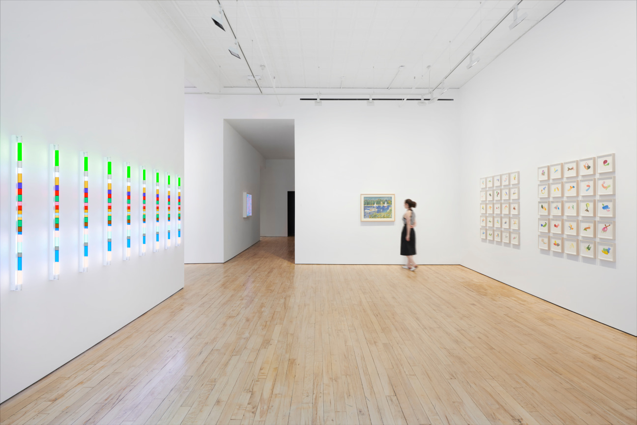 Installation view of Spencer Finch:We send the wave to find the wave at James Cohan Gallery 52 Walker Street