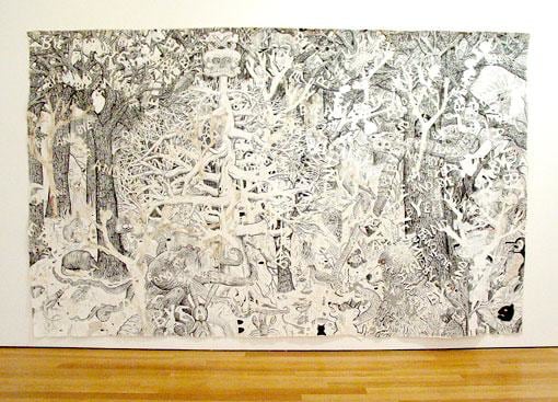 black and white painting