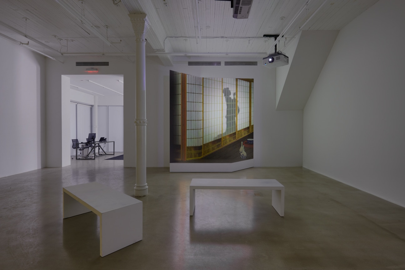 Installation view of Tabaimo's animated video