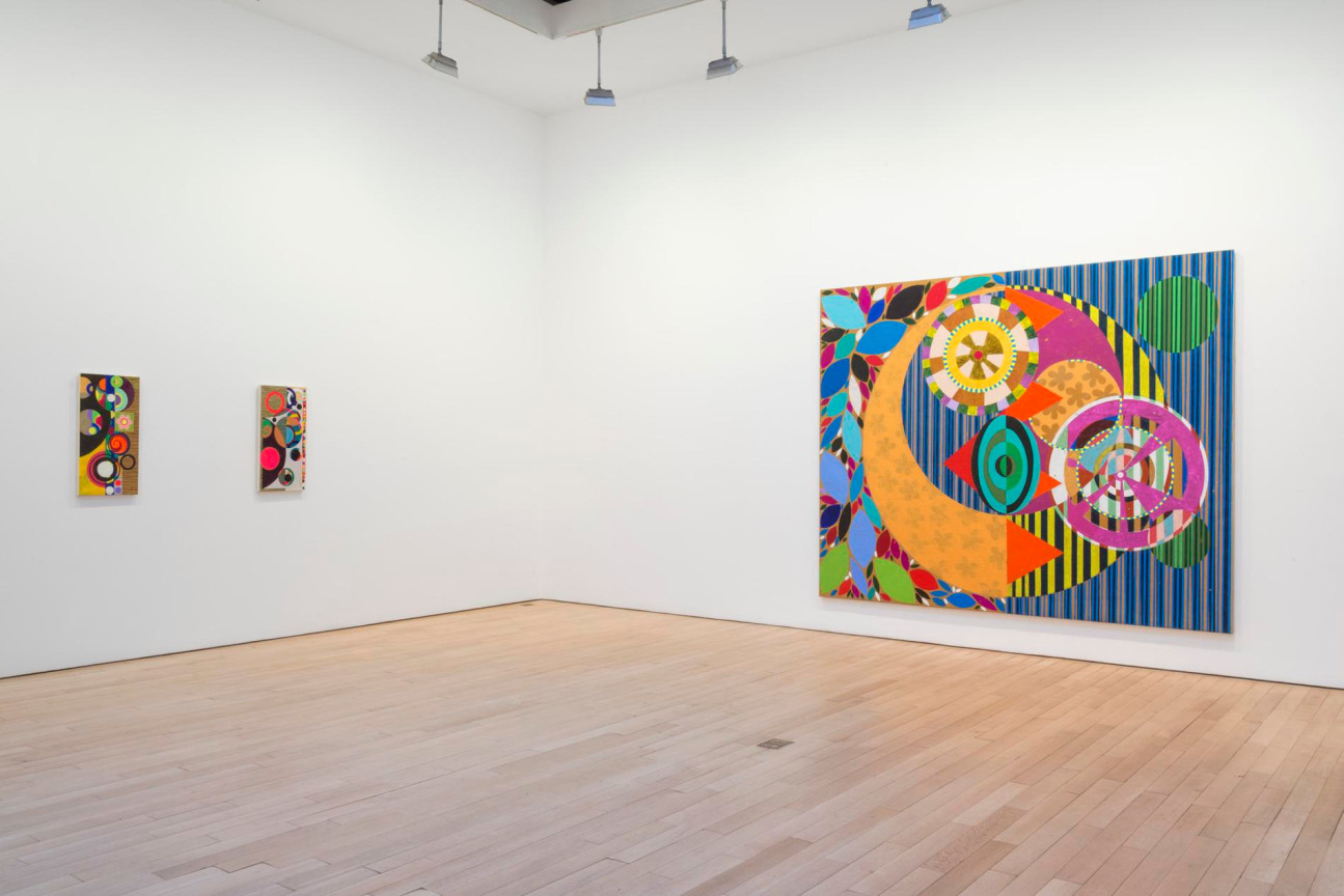 installation view of three artworks
