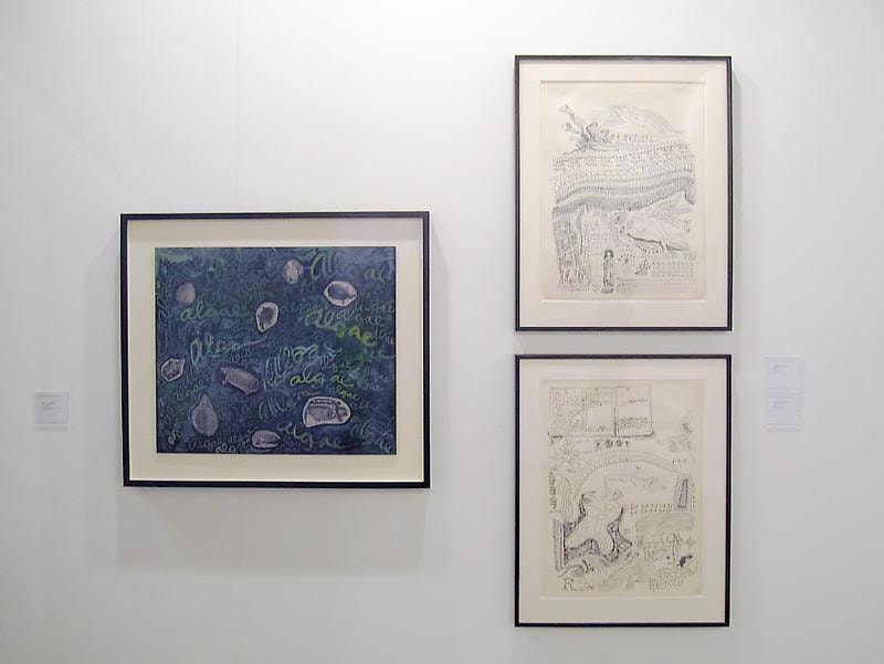installation view of three works