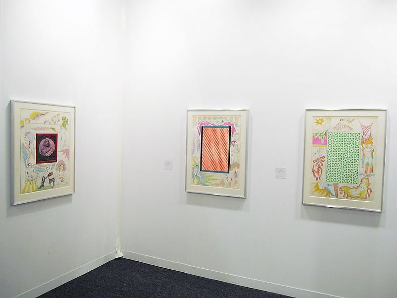 installation view of three works