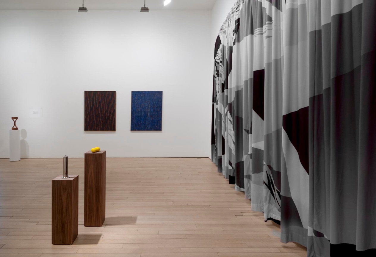 installation view of several artworks