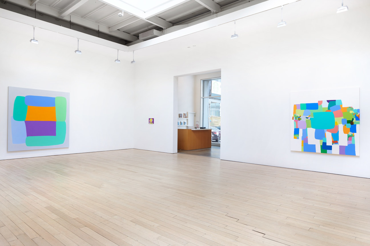 Installation view of two artworks