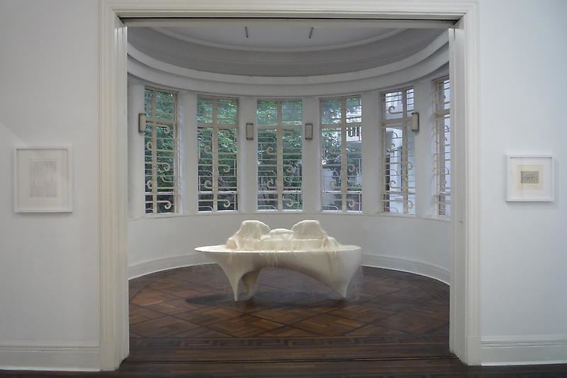 installation view of three artworks