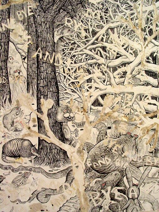 black and white painting