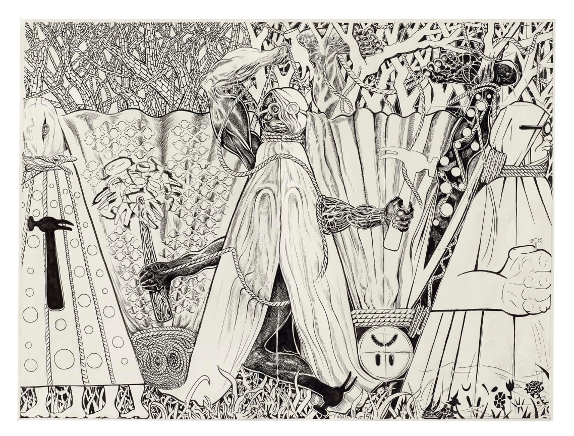 , TRENTON DOYLE HANCOCK,&nbsp;I Got Stood Up Just to Be Sat Down,&nbsp;2015, ink and graphite on paper, 18 x 24 in.