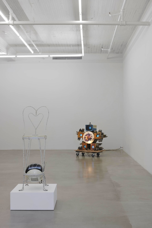 installation view of two artworks