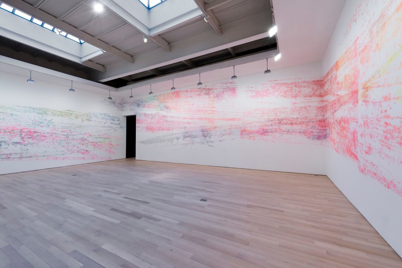 Installation view of wall art