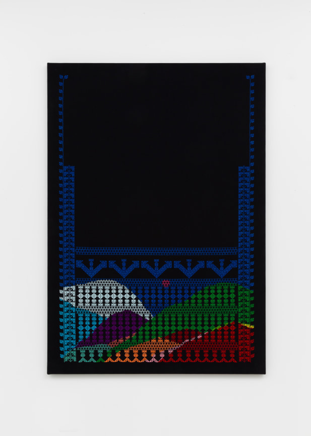 black cloth with colorful embroidery