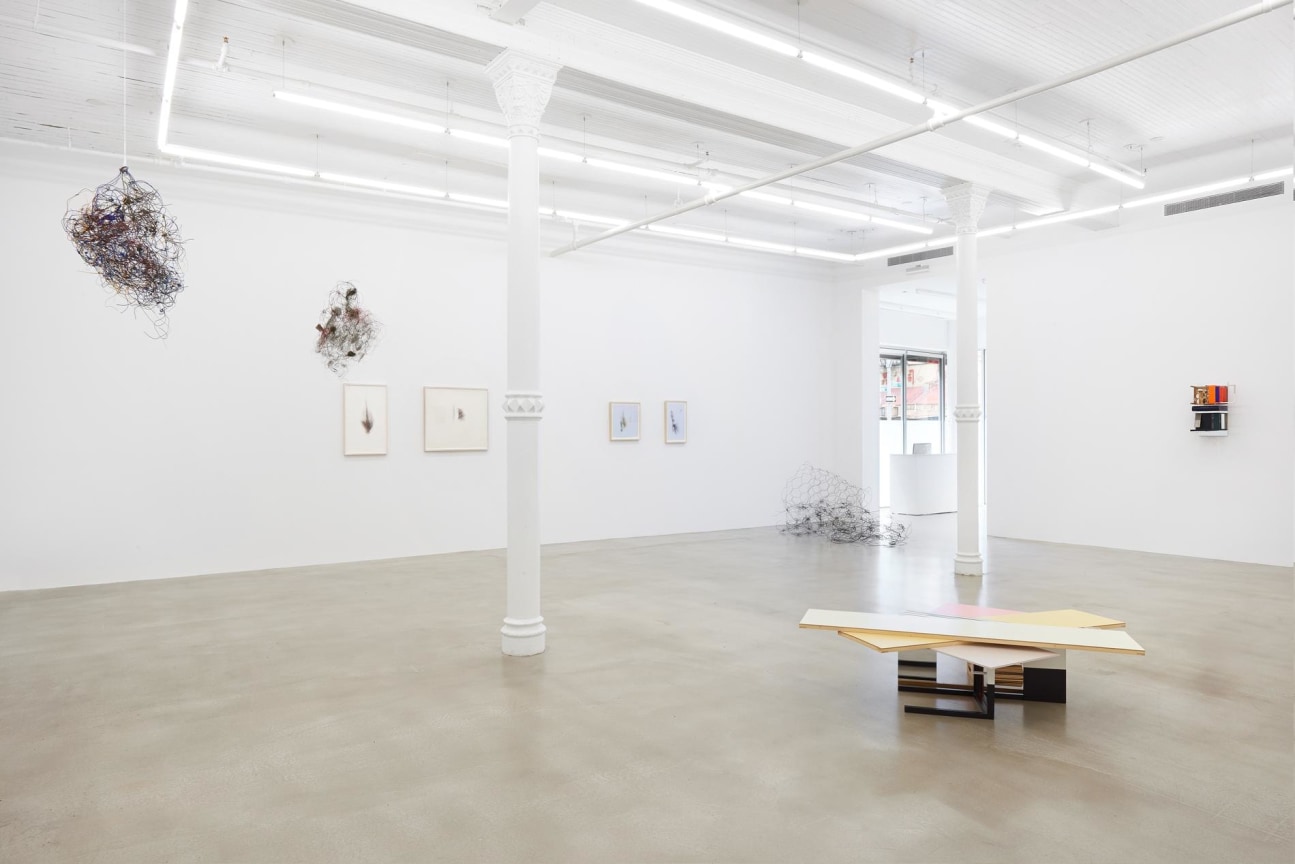 installation view of several artworks