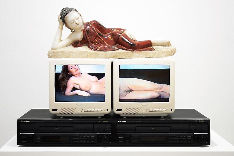 Image of NAM JUNE PAIK's Reclining Buddha,&nbsp;1994