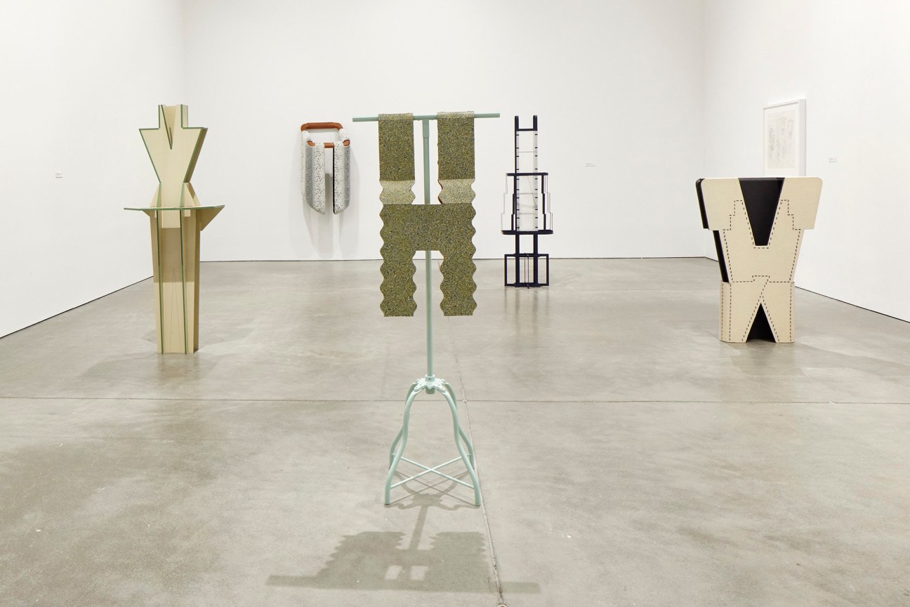 Image of an installation of Diane Simpson's work.