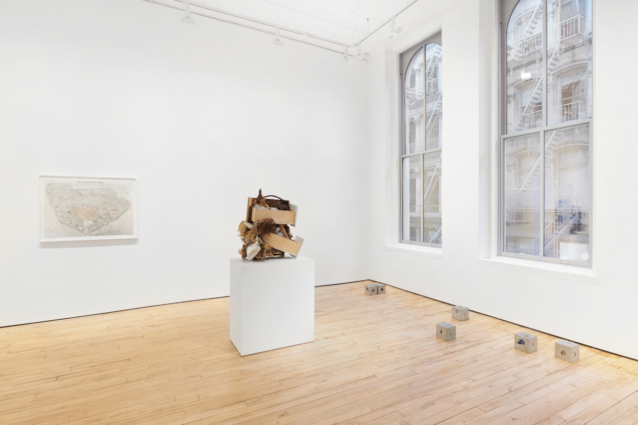 view of several artworks