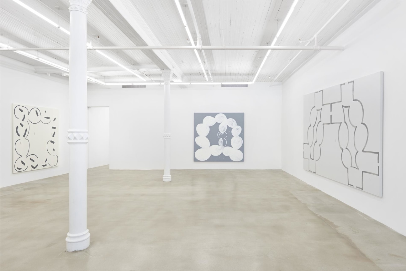 installation view of three artworks