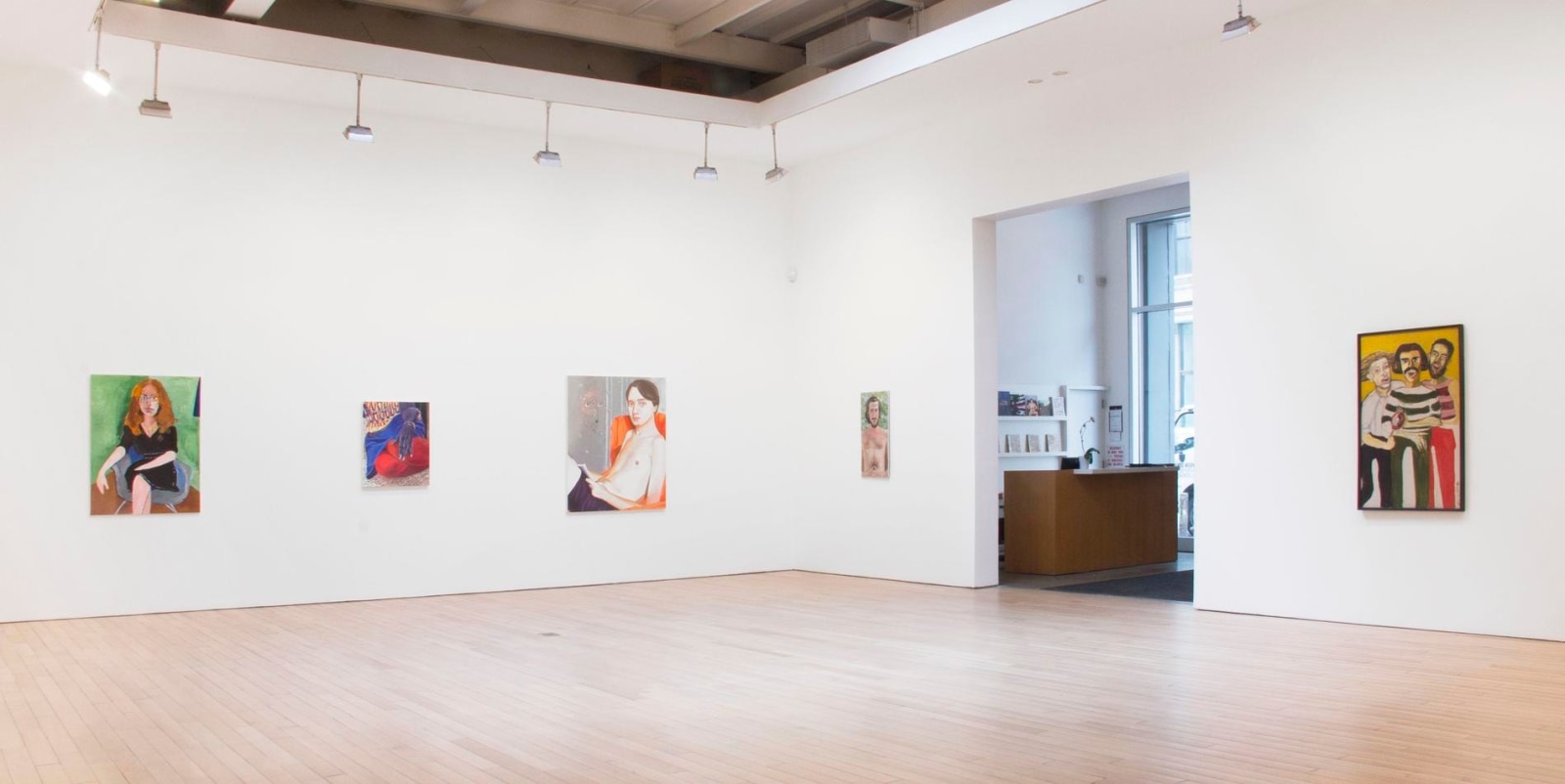 Installation view of several artworks