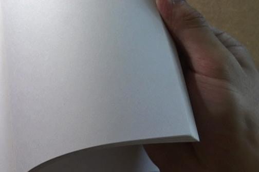 a hand flipping through blank pages of a book