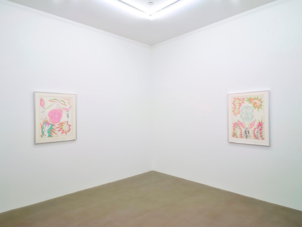 installation view of two artworks