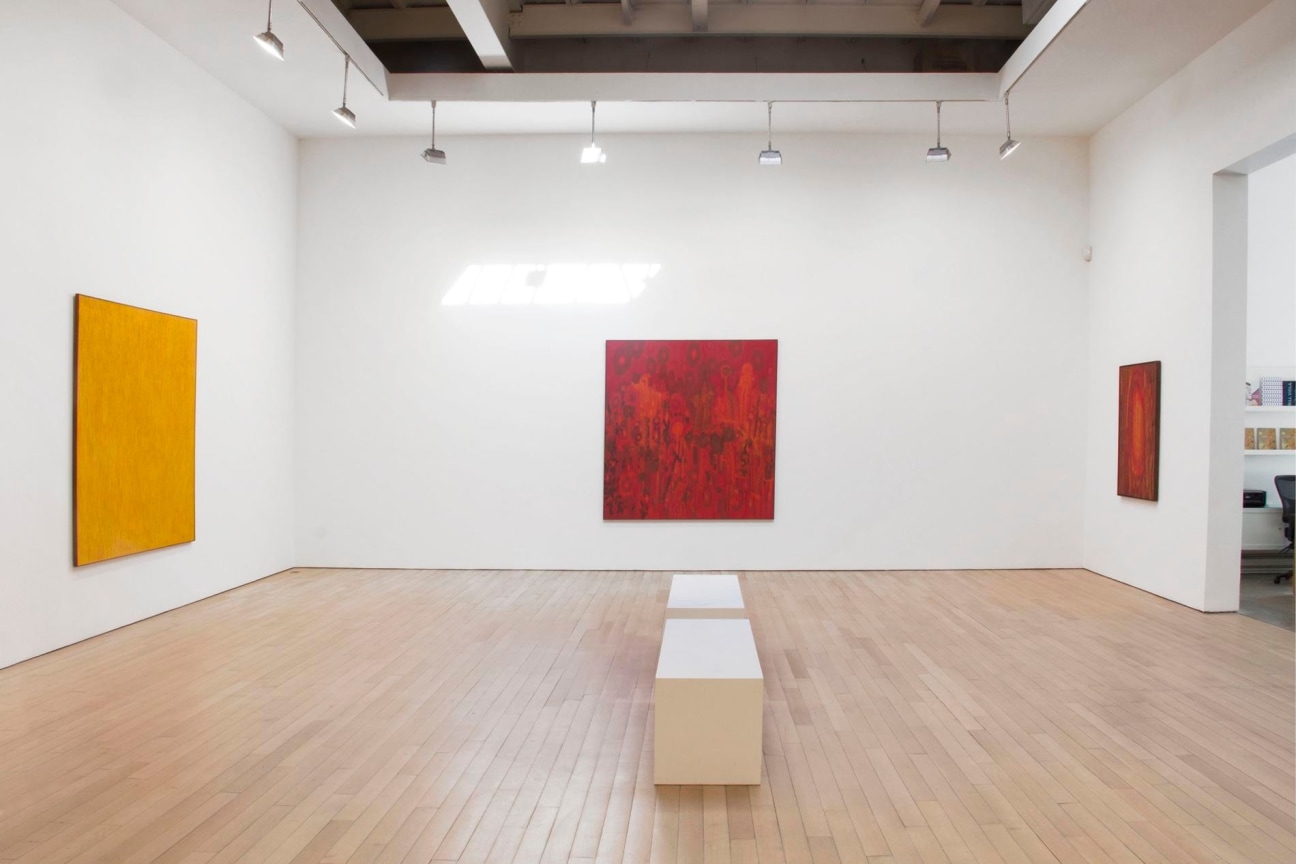 installation view of three artworks