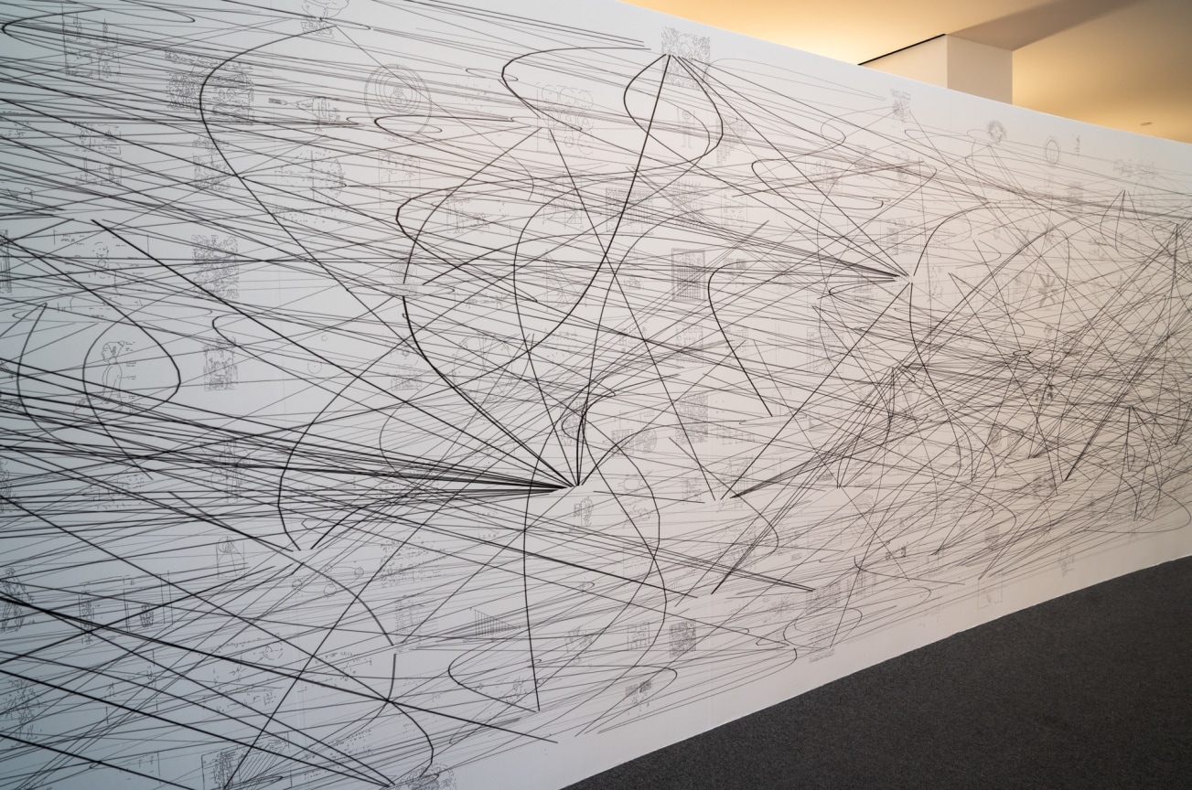 installation view of Matthew Ritchie's The Temptation of the Diagram, 2012-2017