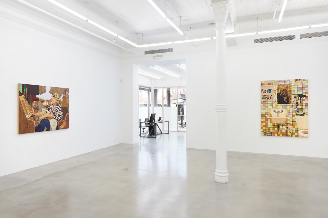 installation view of two artworks