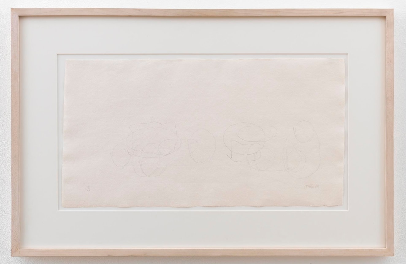 , JOHN CAGE&nbsp;Where R = Ryoanji R/1 &ndash; 2/88,&nbsp;1988&nbsp;Graphite on handmade paper&nbsp;16 7/8 x 26 x 1 1/4 in. (42.9 x 66 x 3.2 cm)