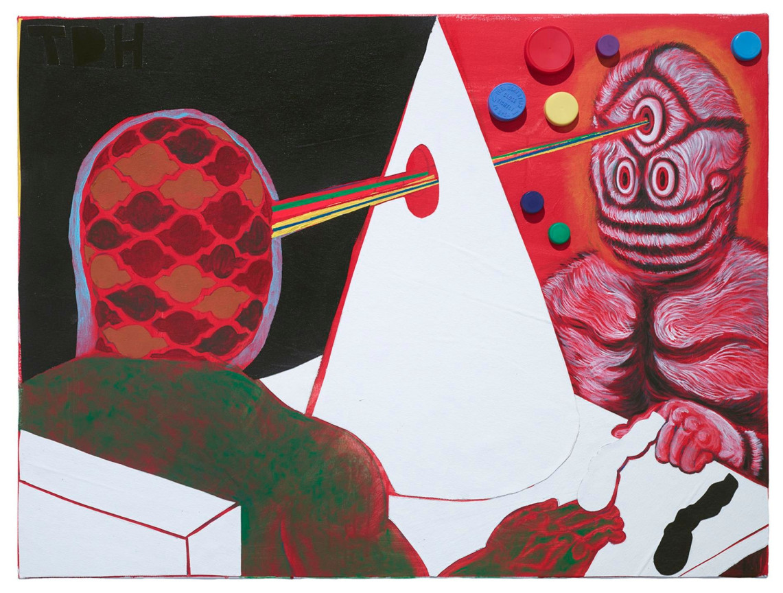 , TRENTON DOYLE HANCOCK&nbsp;Knowledge From Samantha,&nbsp;2015 Mixed media on canvas 30 x 42 in. (76.2 x 106.7 cm)