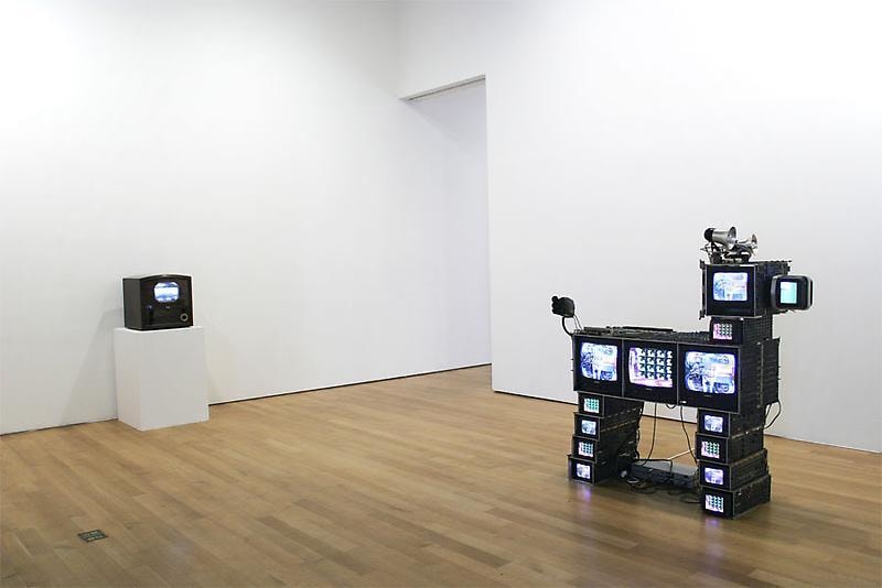 installation view of two works