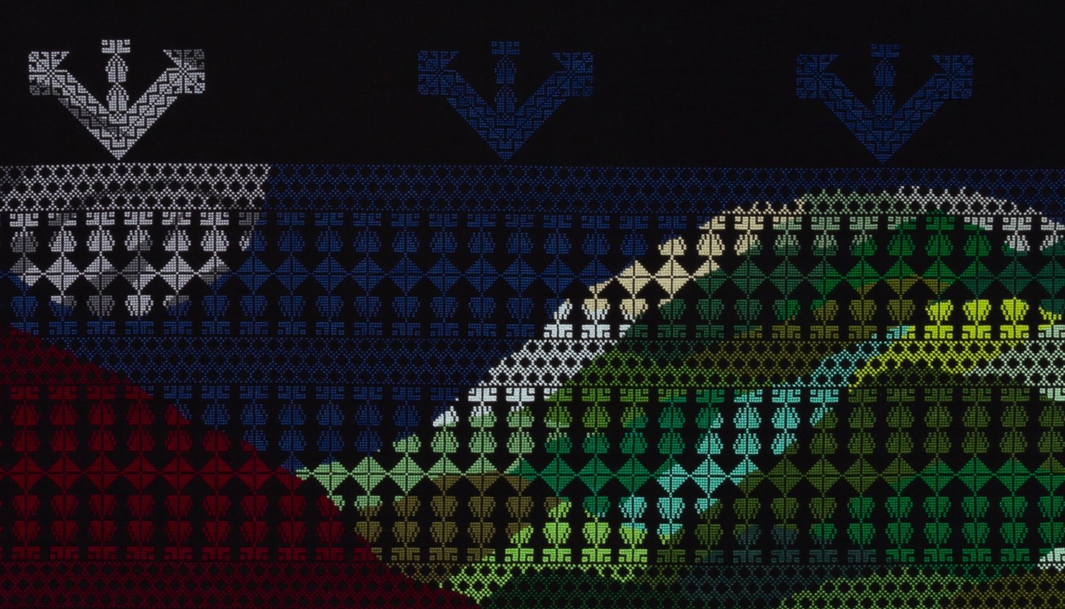 black cloth with colorful embroidery