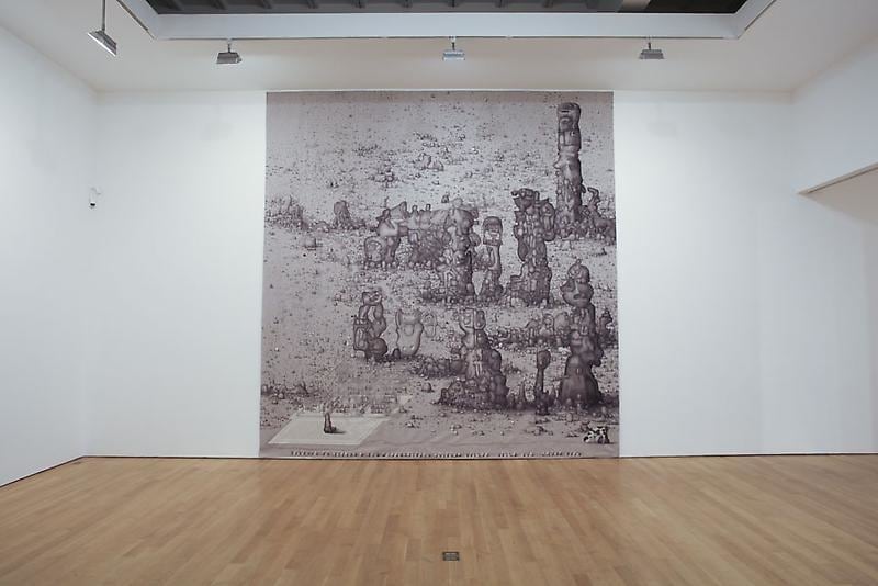 installation view of one large tapestry