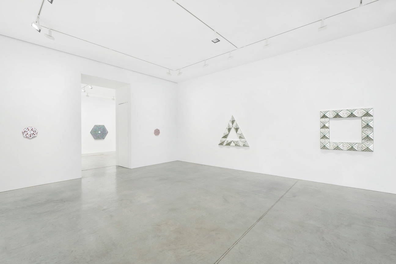 view of several glass artworks