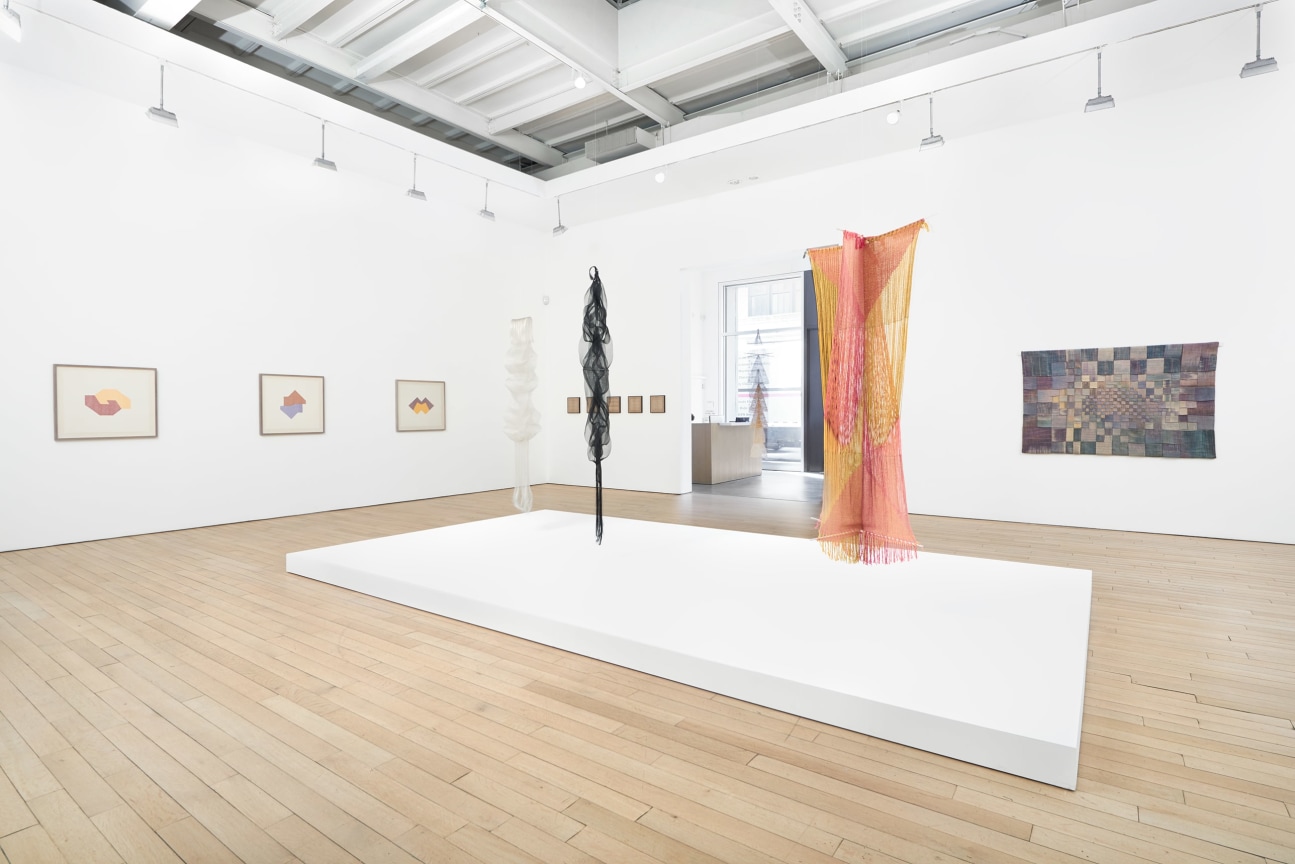 installation view of several artworks