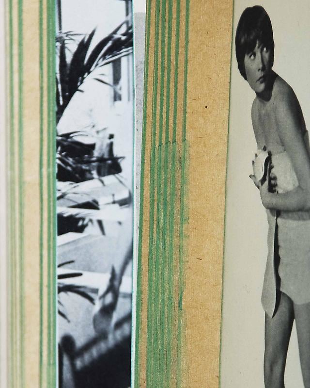 black and white image of a woman in a towel