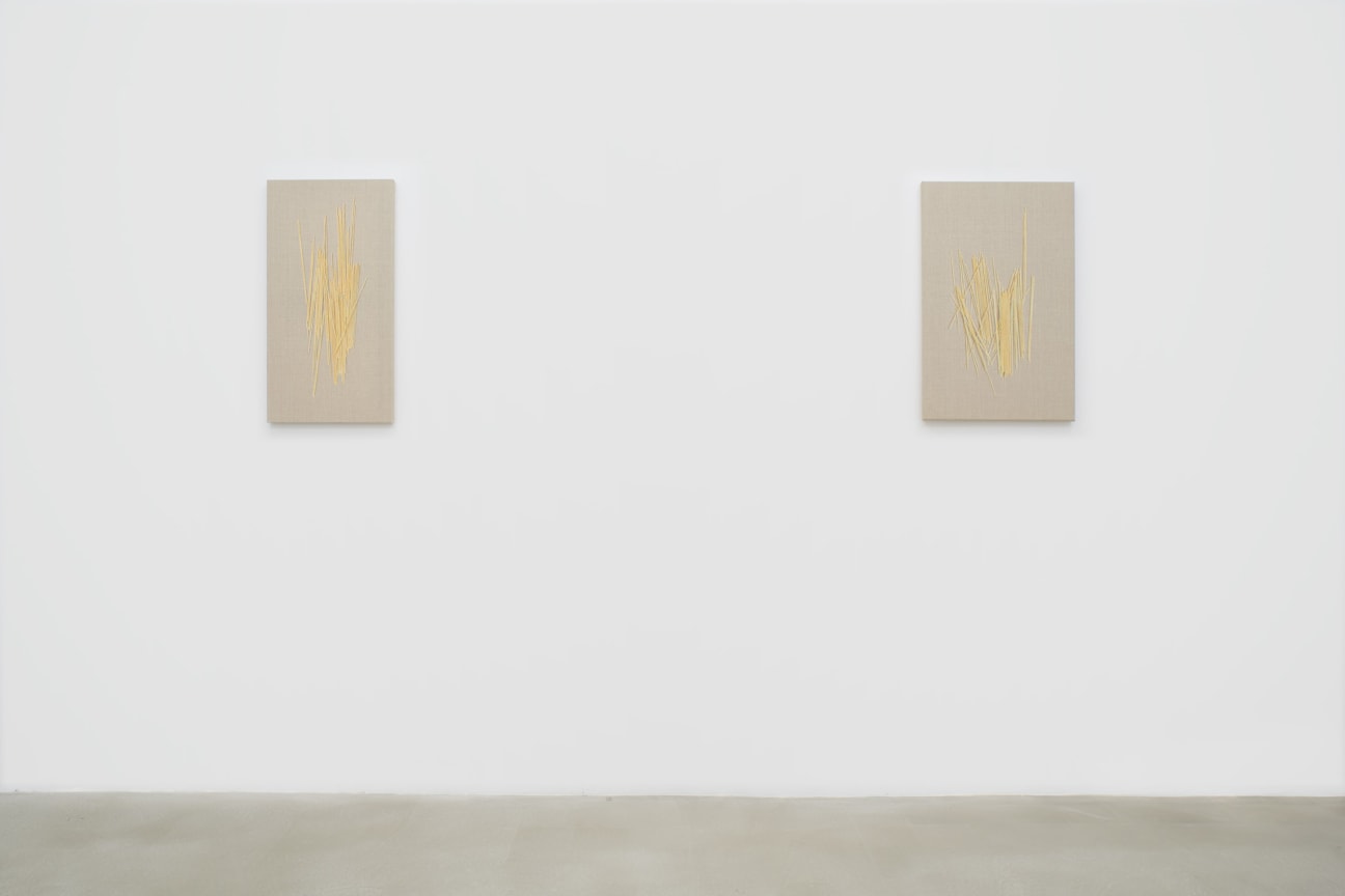 installation view of two artworks