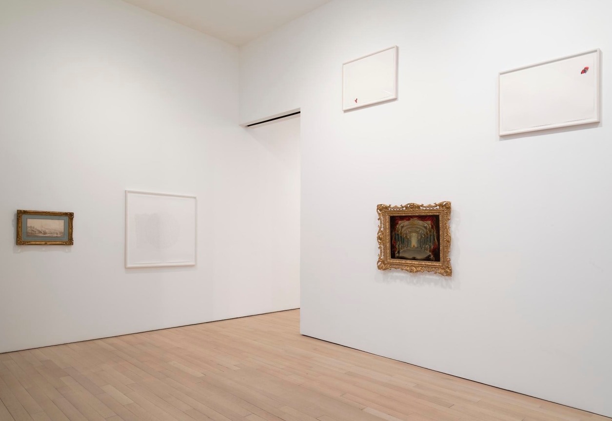 installation view of several artworks