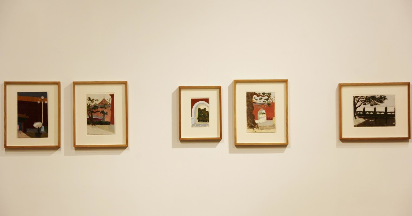 installation view of several artworks